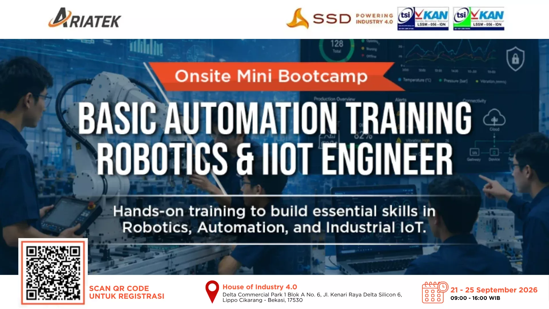 Onsite Mini Bootcamp Basic Automation Training – Robotics & IIoT Engineer - 21 – 25 September, 2026