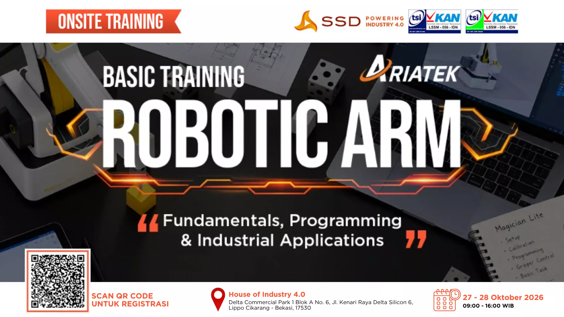 Basic Training Robotics: Kuasai Fundamental Robotika dan Pemrograman Industri - 27 s/d 28 Oktober 2026