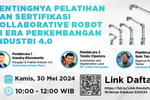 Webinar Pentingnya pelatihan dan sertifikasi Collaborative Robot di era perkembangan industry 40